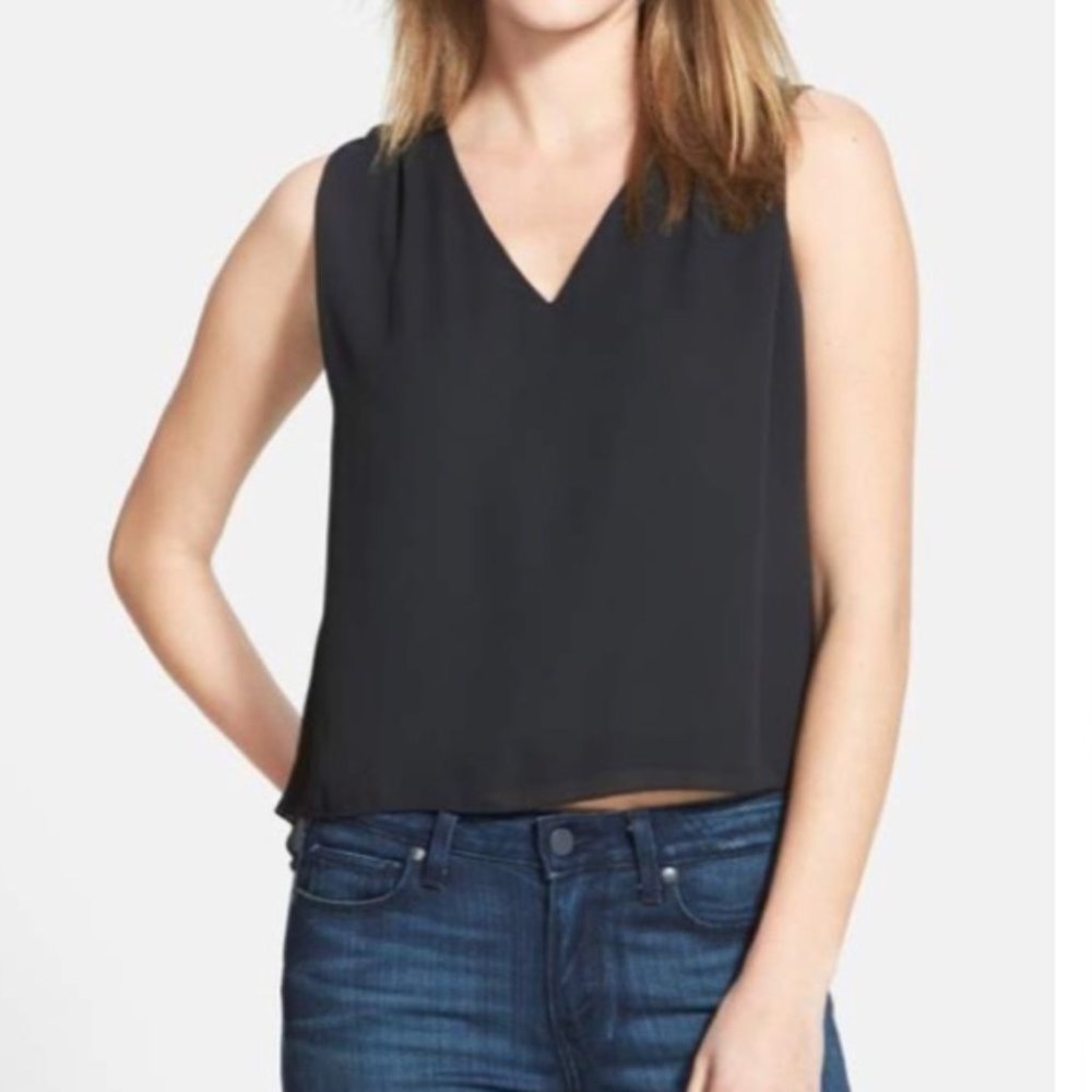 Sam Edelman Asymmetrical Chiffon Split Back Top B… - image 1